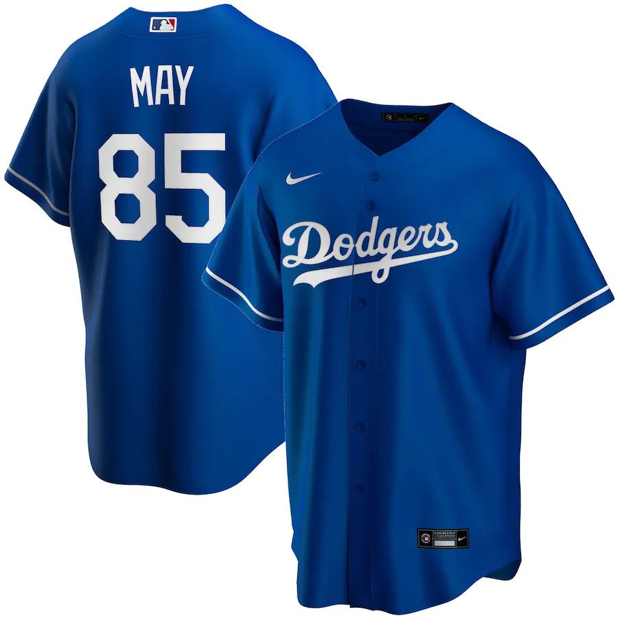 Mens Los Angeles Dodgers #85 Dustin May Nike Royal Replica Player Name MLB Jerseys->los angeles dodgers->MLB Jersey